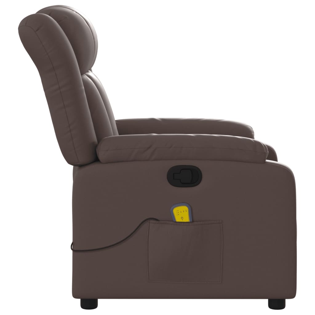 Fauteuil de massage simili cuir marron