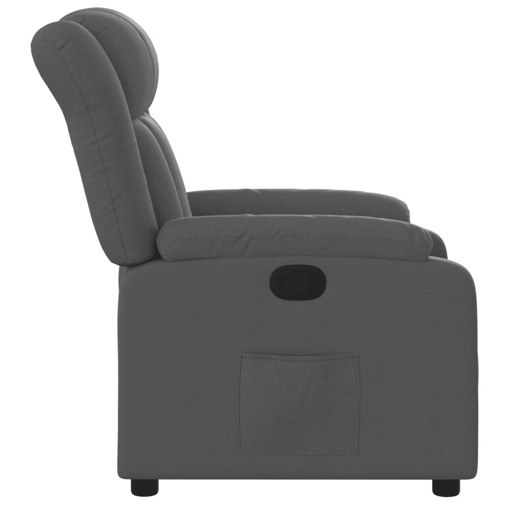 Fauteuil de relaxation tissu gris foncé