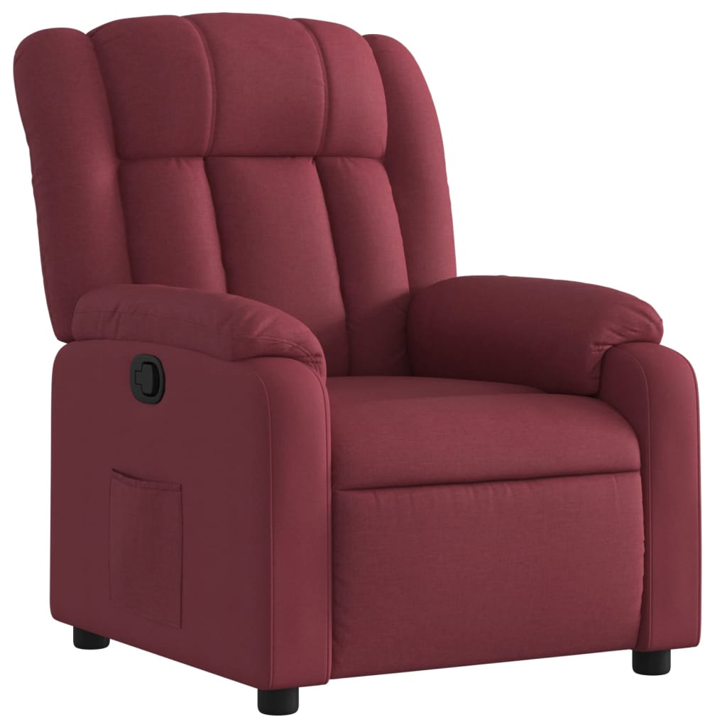 Fauteuil de relaxation tissu rouge vin