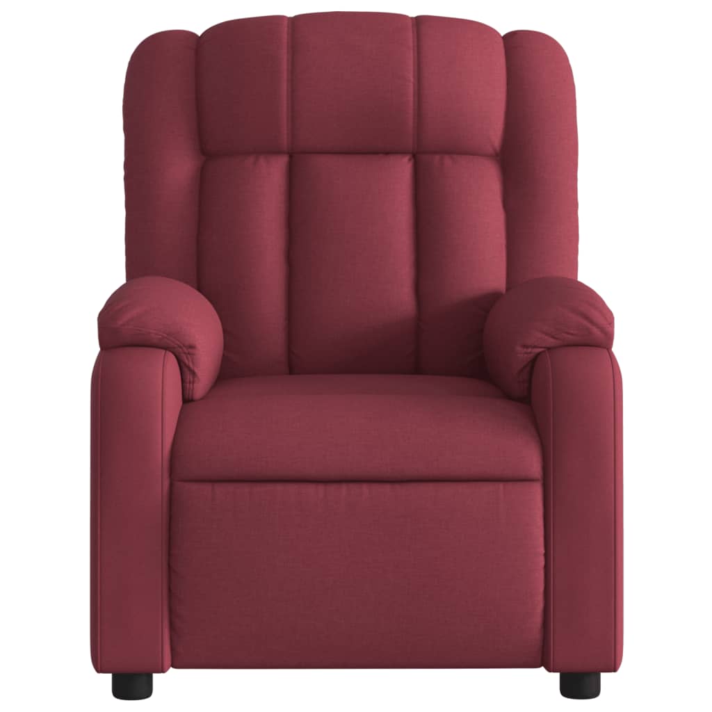 Fauteuil de relaxation tissu rouge vin