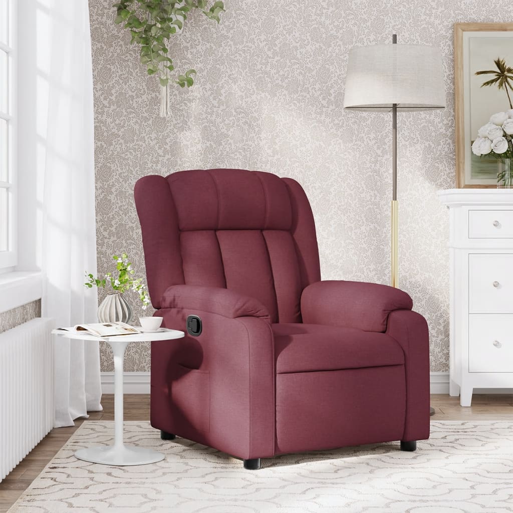 Fauteuil de relaxation tissu rouge vin