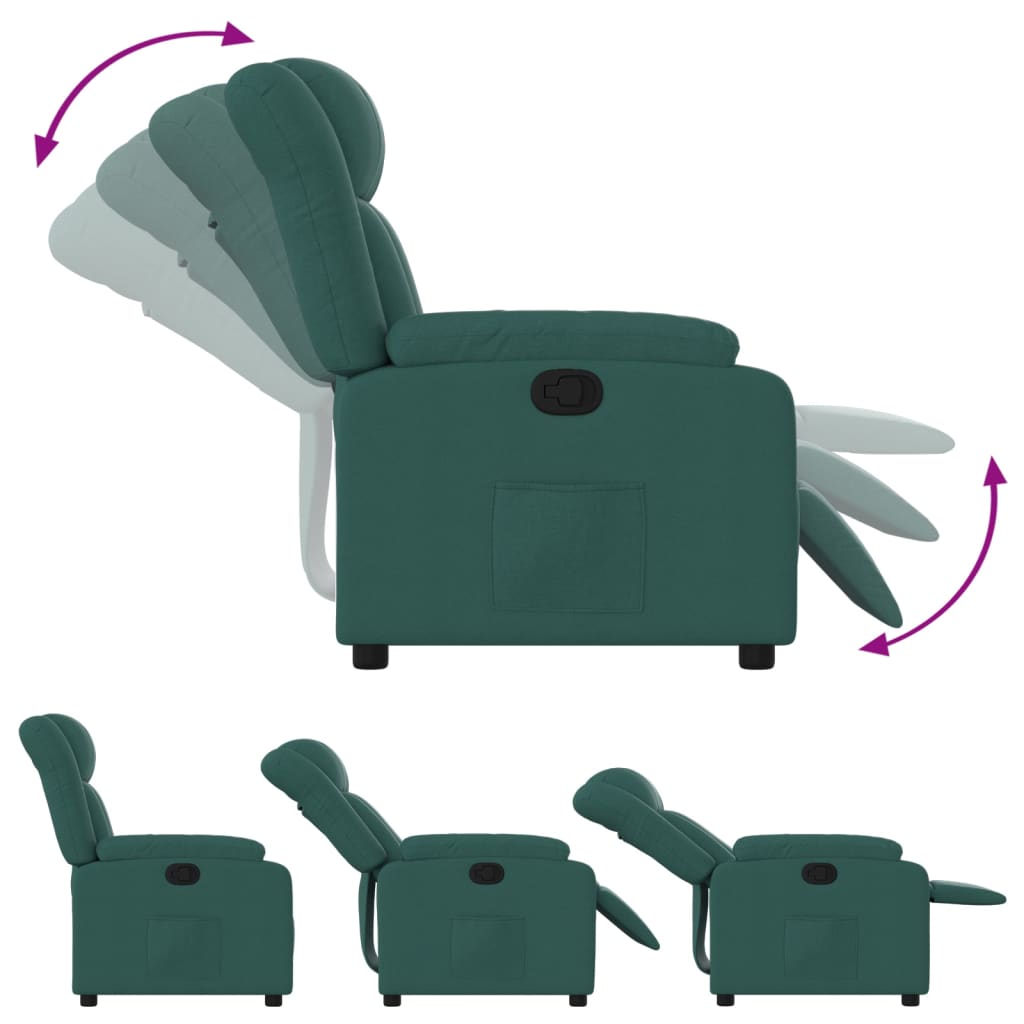 Fauteuil de relaxation tissu vert foncé
