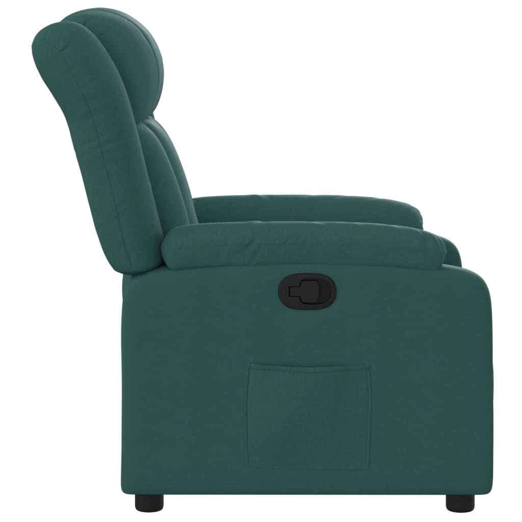Fauteuil de relaxation tissu vert foncé