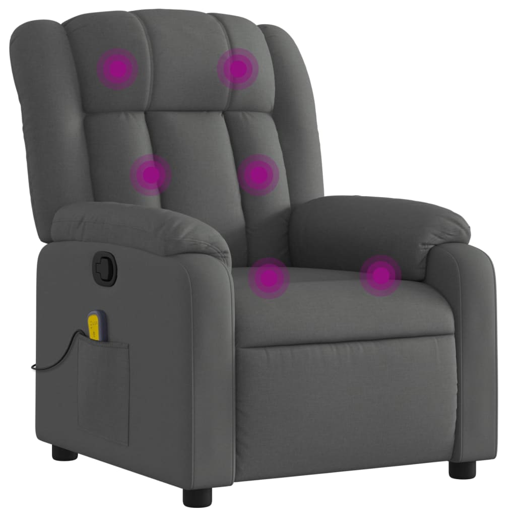 Fauteuil de massage tissu gris foncé
