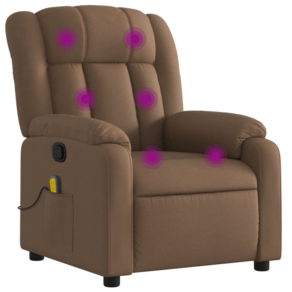 Fauteuil de massage tissu marron