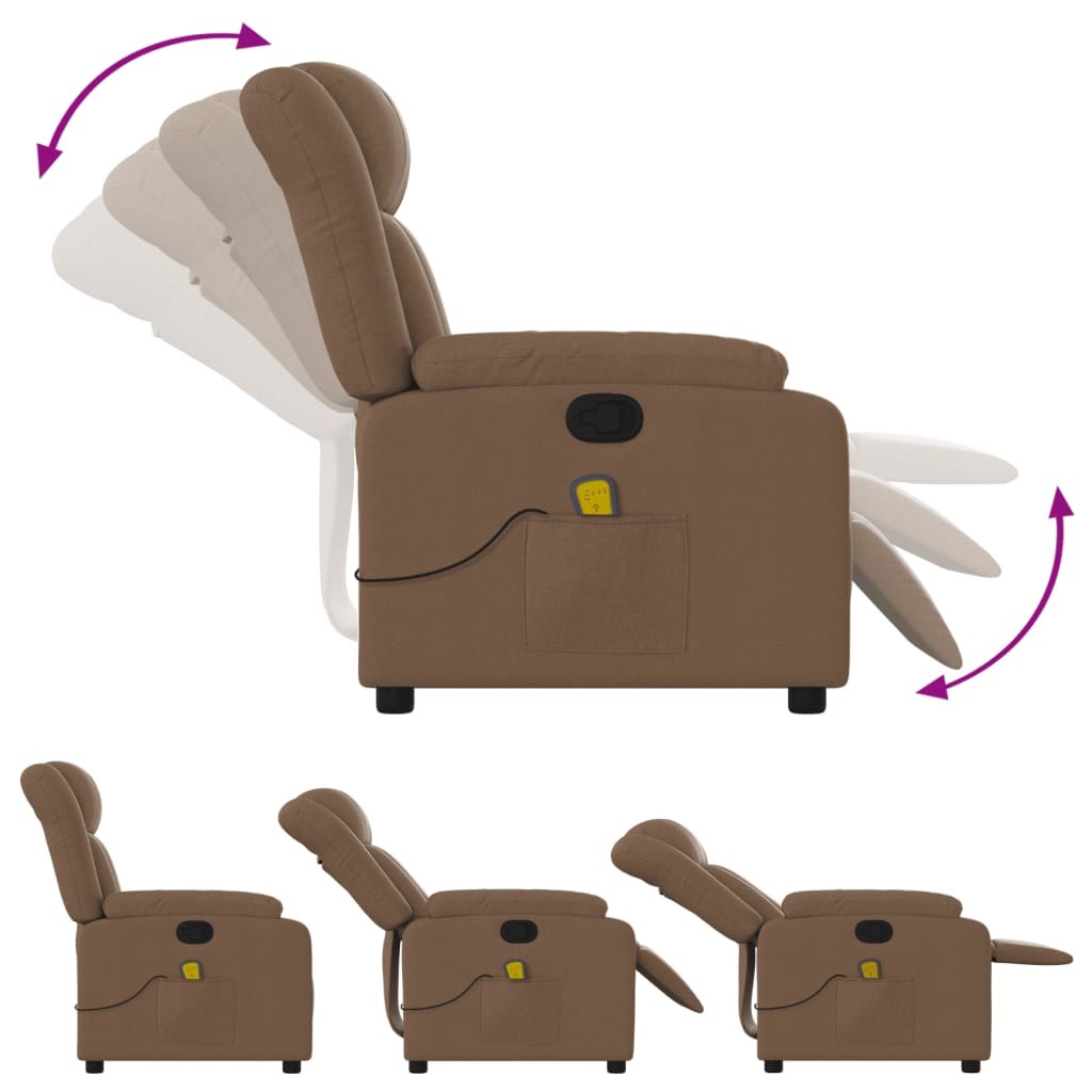Fauteuil de massage tissu marron
