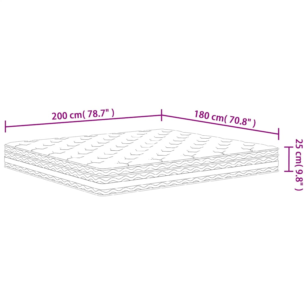 Matratze Taschenfederkern Mittel 180x200 cm