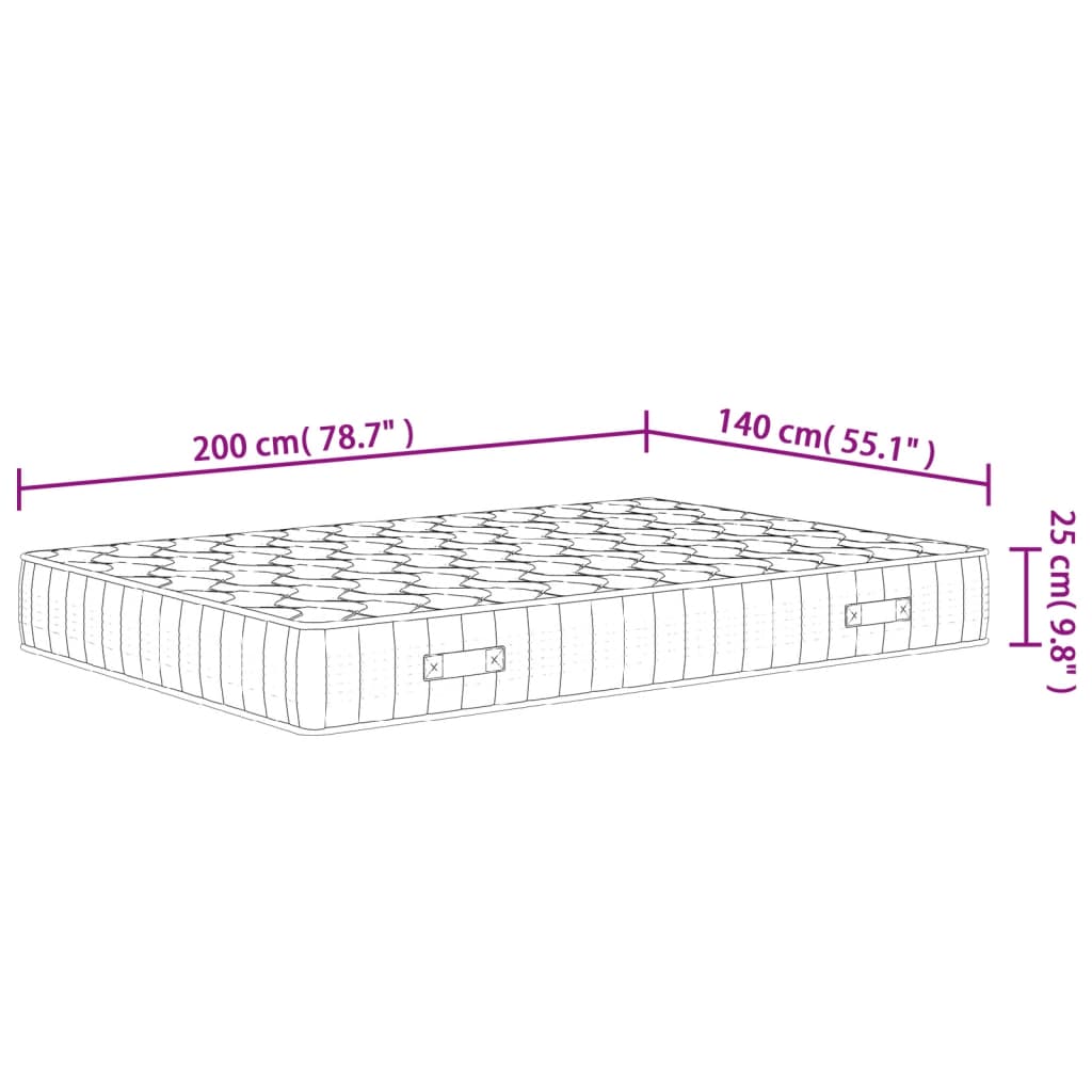 Mattress Pocket Spring Core Medium Firm 140x200 cm