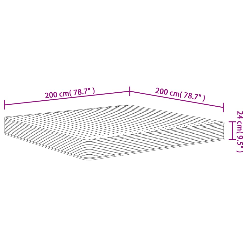Matelas mousse mi-souple 200x200 cm