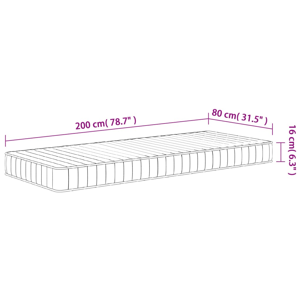 Matelas mousse mi-souple 80x200 cm