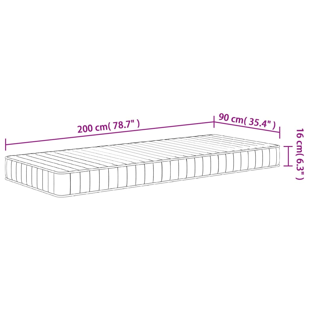 Matelas mousse mi-souple 90x200 cm