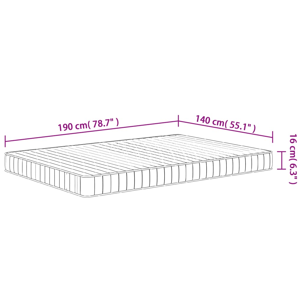 Matelas mousse mi-souple 140x190 cm