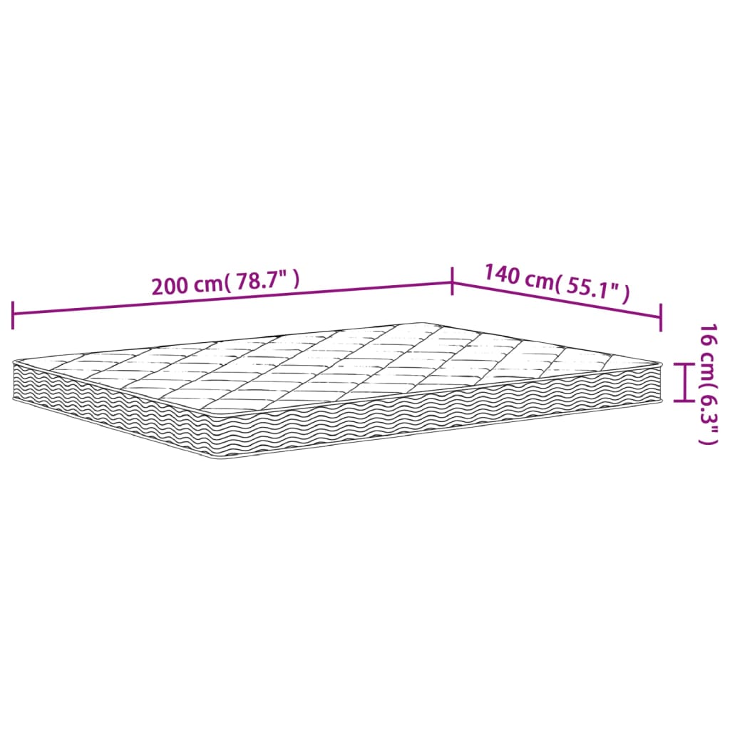 Matelas mousse mi-souple 140x200 cm