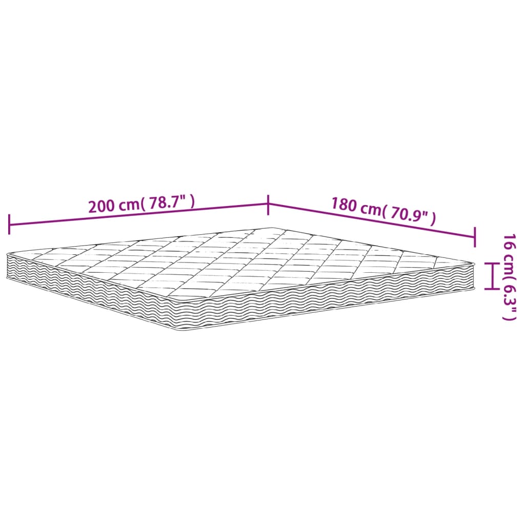 Matelas mousse mi-souple 180x200 cm