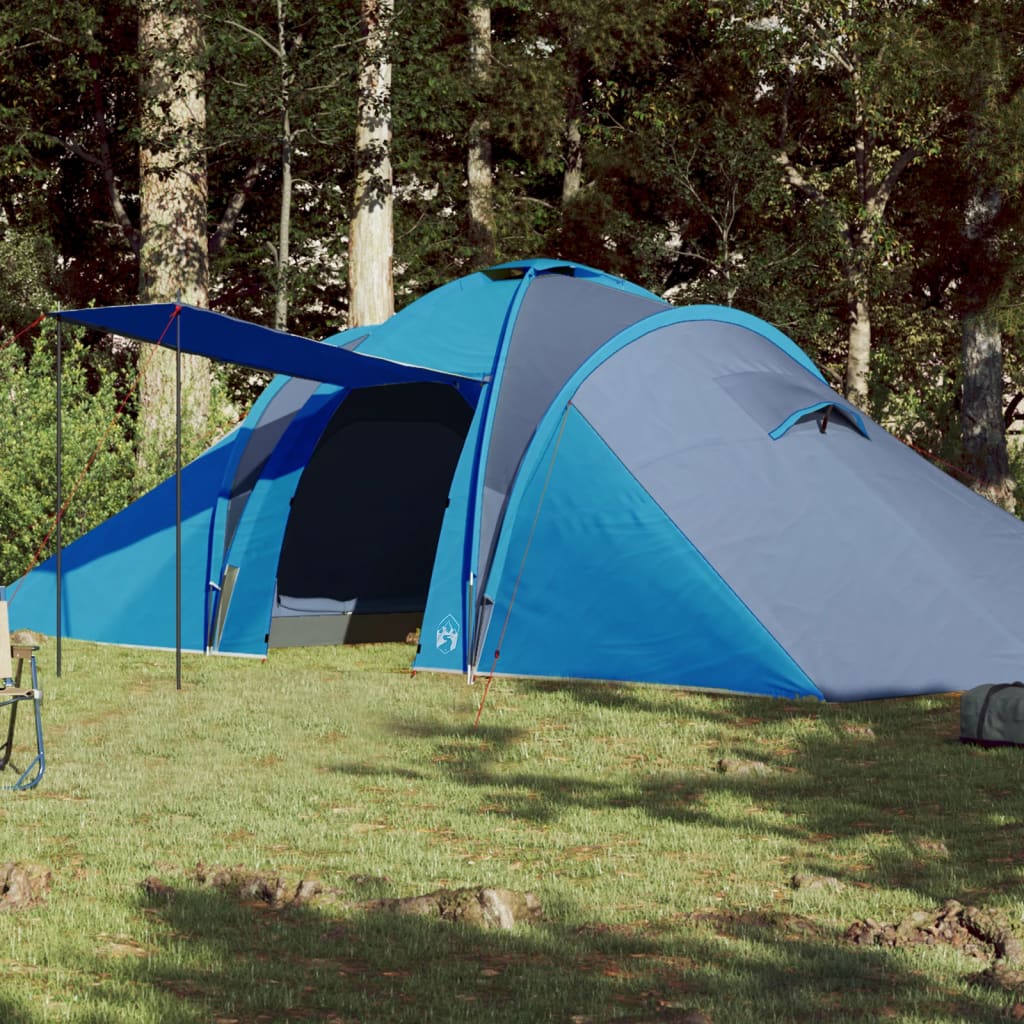 Tente familiale dôme 6 personnes bleue imperméable