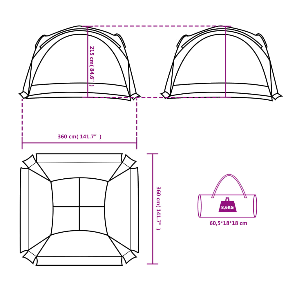 Tente de fête blanche imperméable