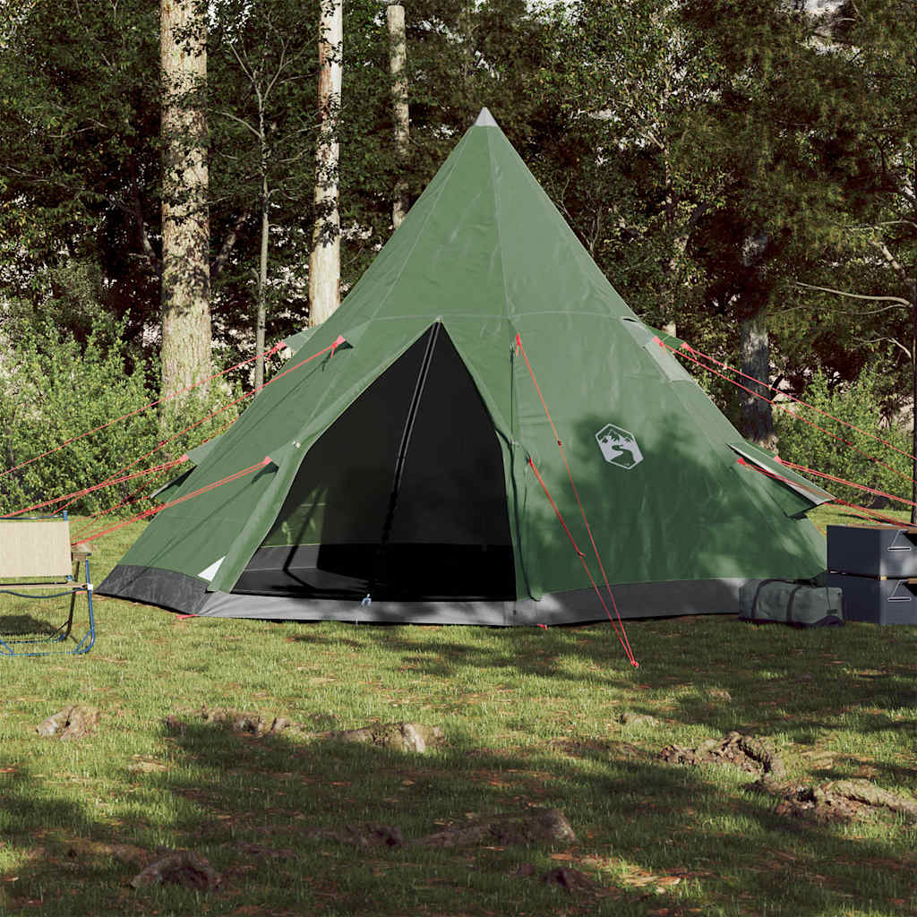 Tipi Camping Tent 4 Persons Green Waterproof