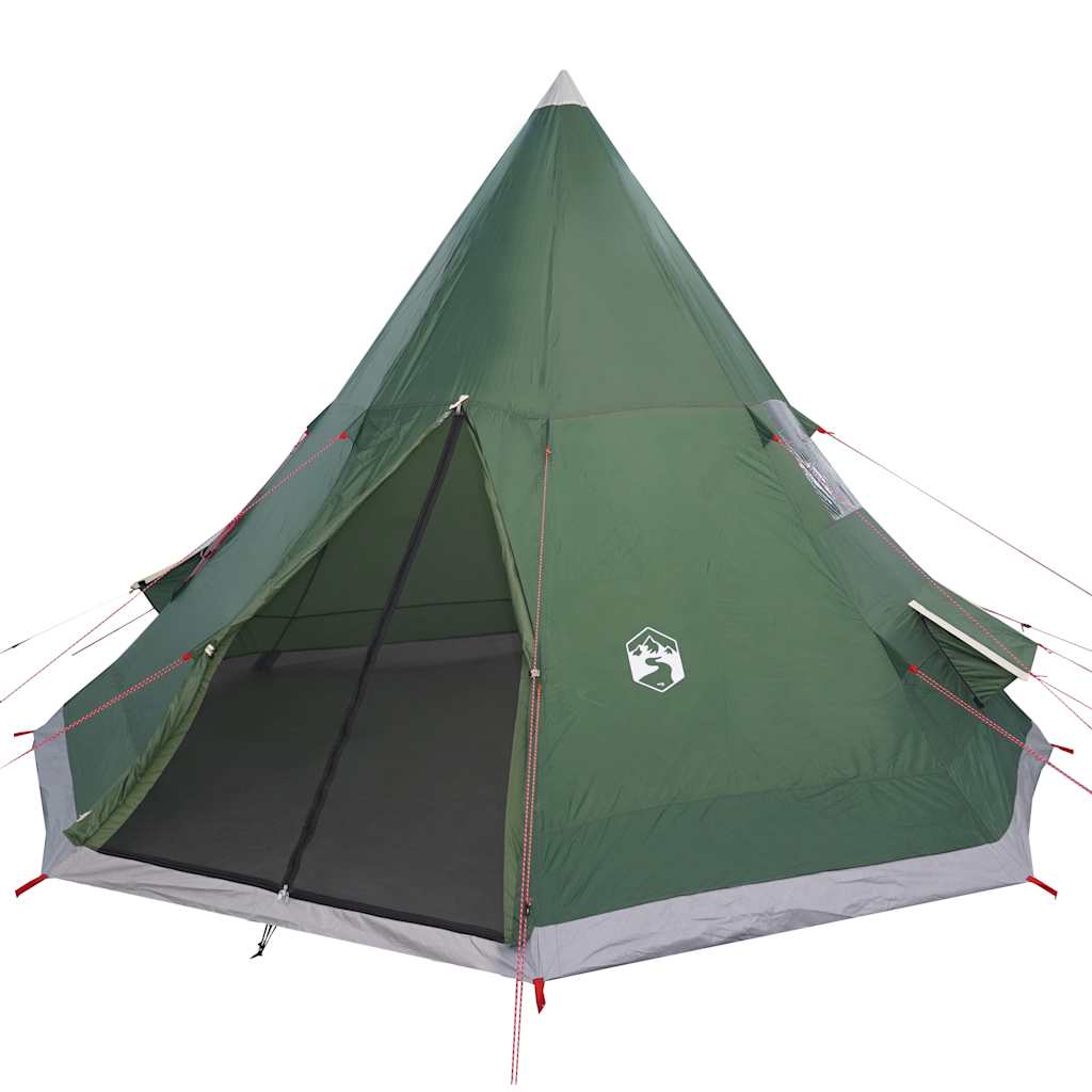 Tipi Camping Tent 4 Persons Green Waterproof