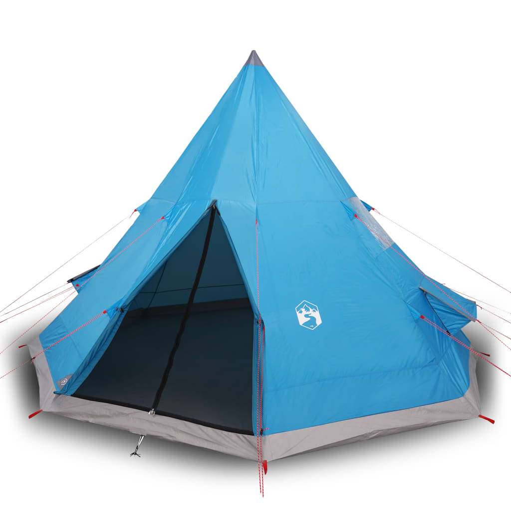 Tipi Camping Tent 4 Persons Blue Waterproof