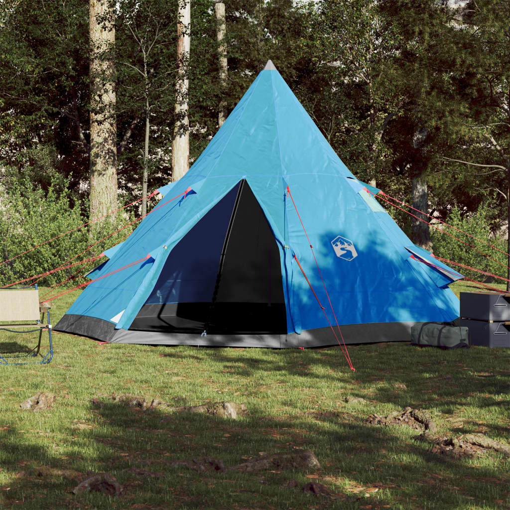 Tipi Camping Tent 4 Persons Blue Waterproof