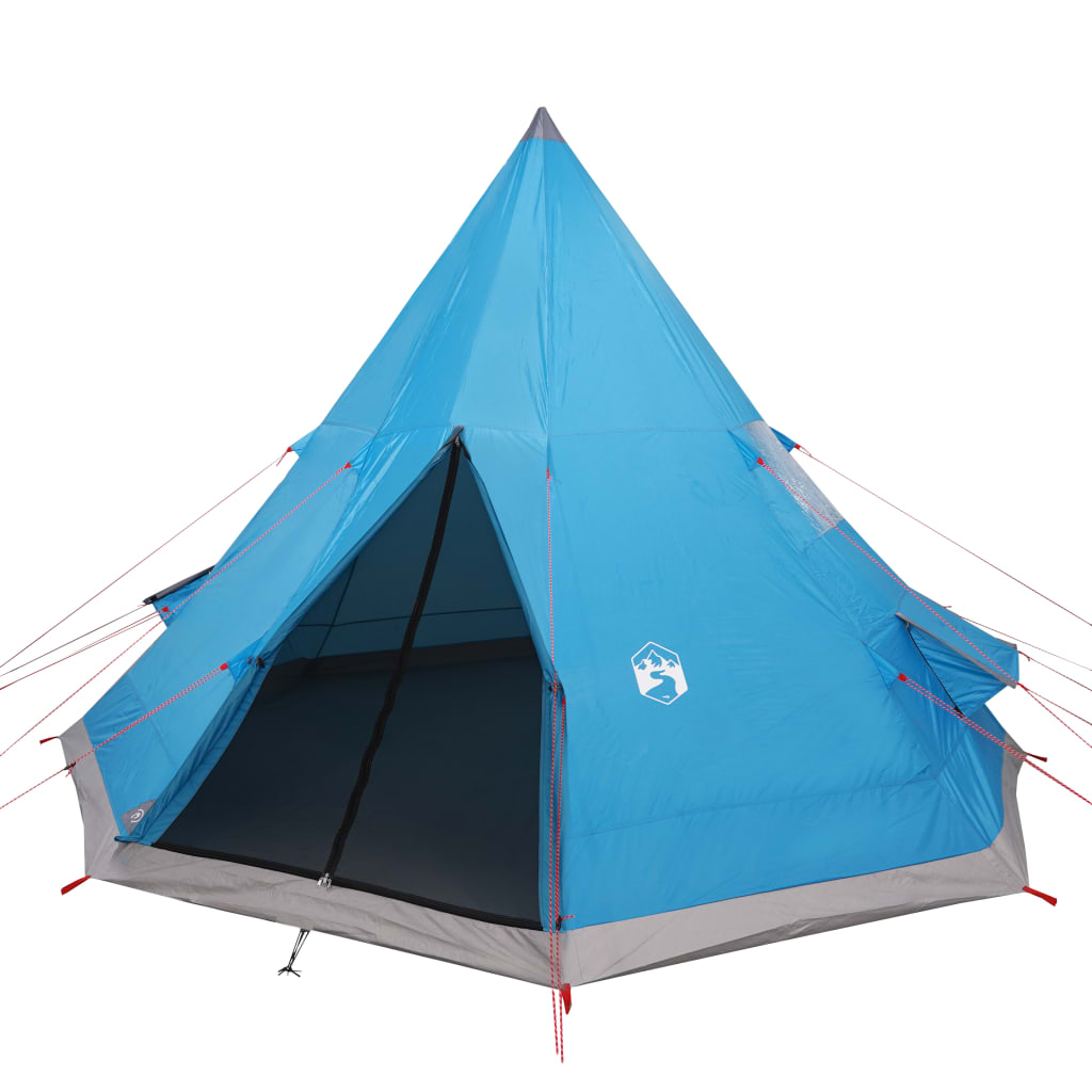 Tipi Camping Tent 4 Persons Blue Waterproof