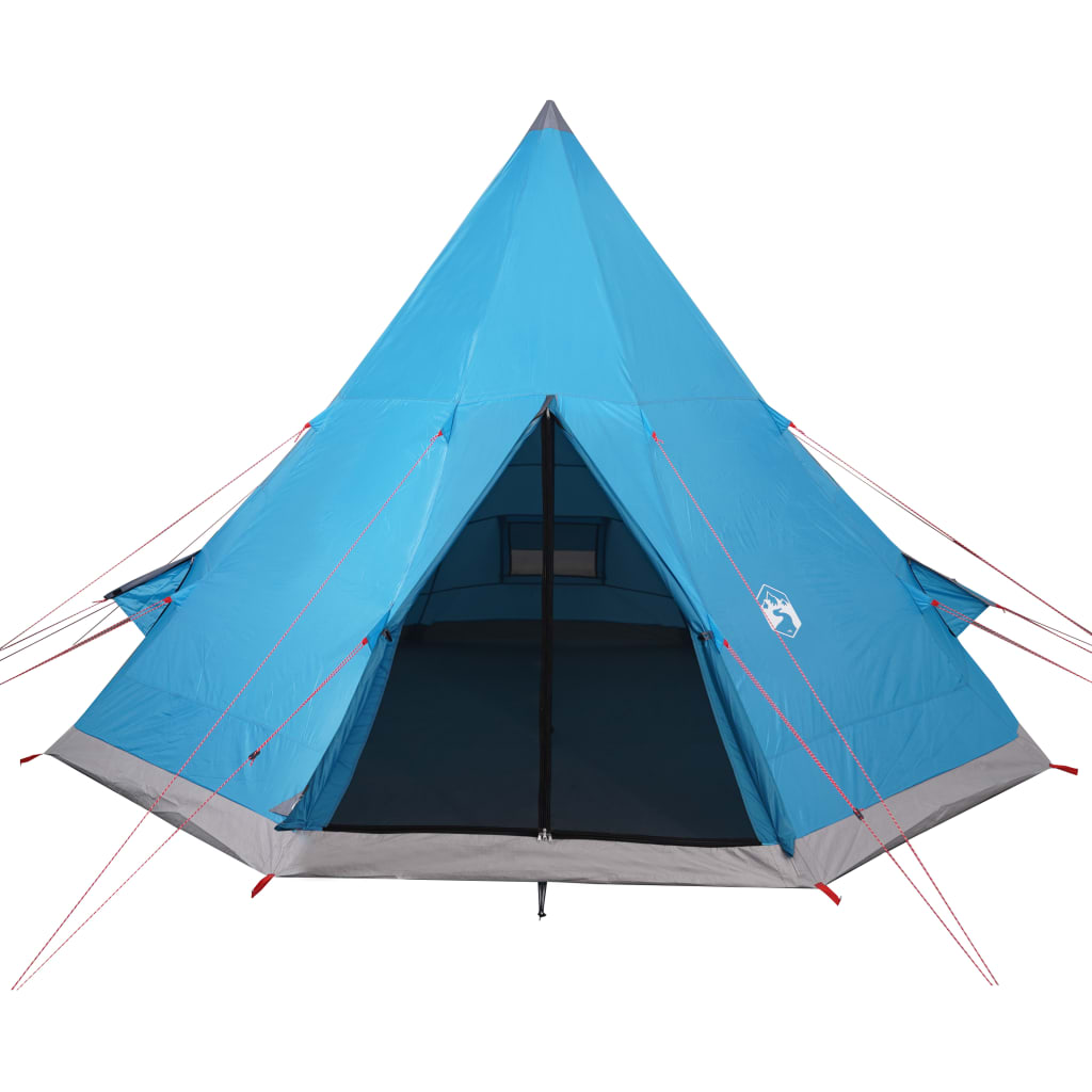 Tipi Camping Tent 4 Persons Blue Waterproof