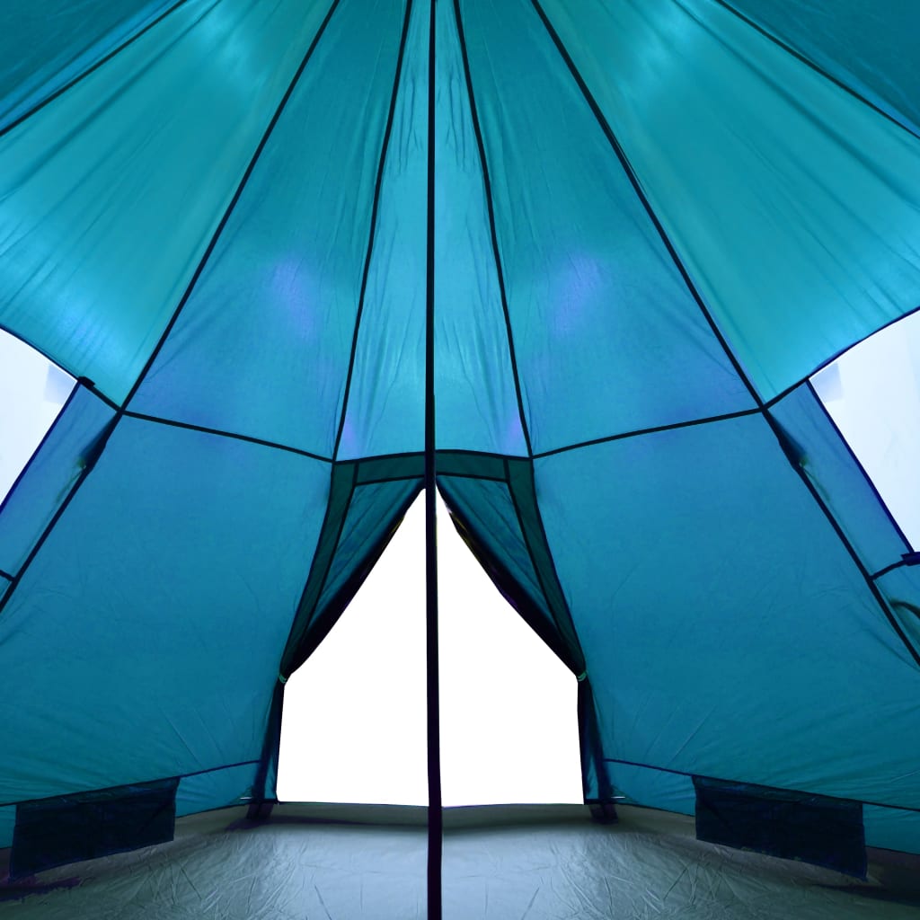 Tipi Camping Tent 4 Persons Blue Waterproof