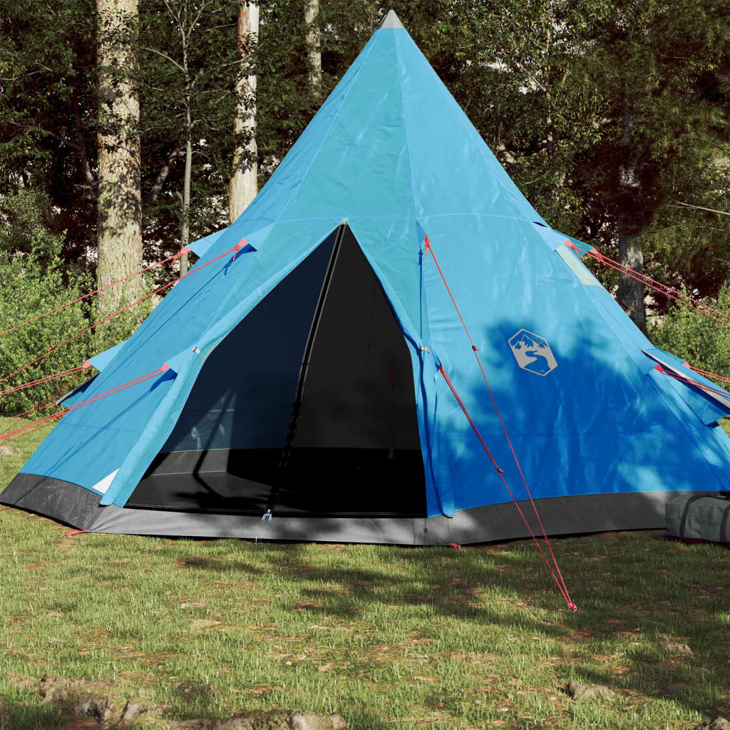 Tipi Camping Tent 4 Persons Blue Waterproof