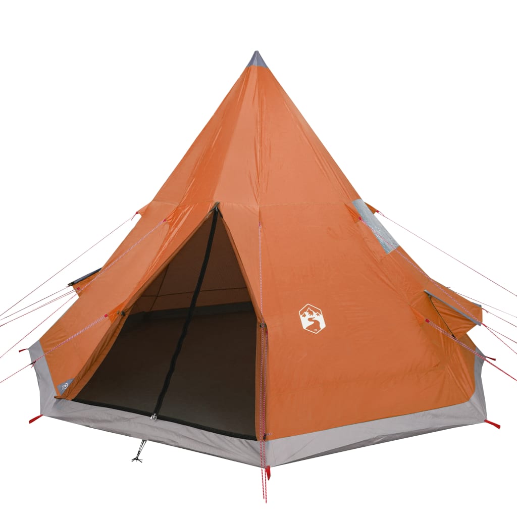 Tipi Camping Tent 4 Persons Orange Waterproof
