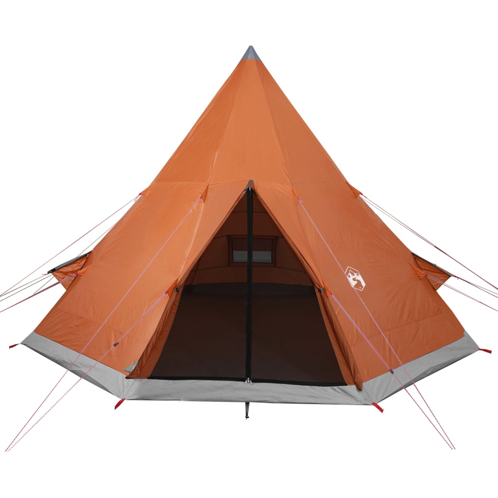 Tipi Camping Tent 4 Persons Orange Waterproof