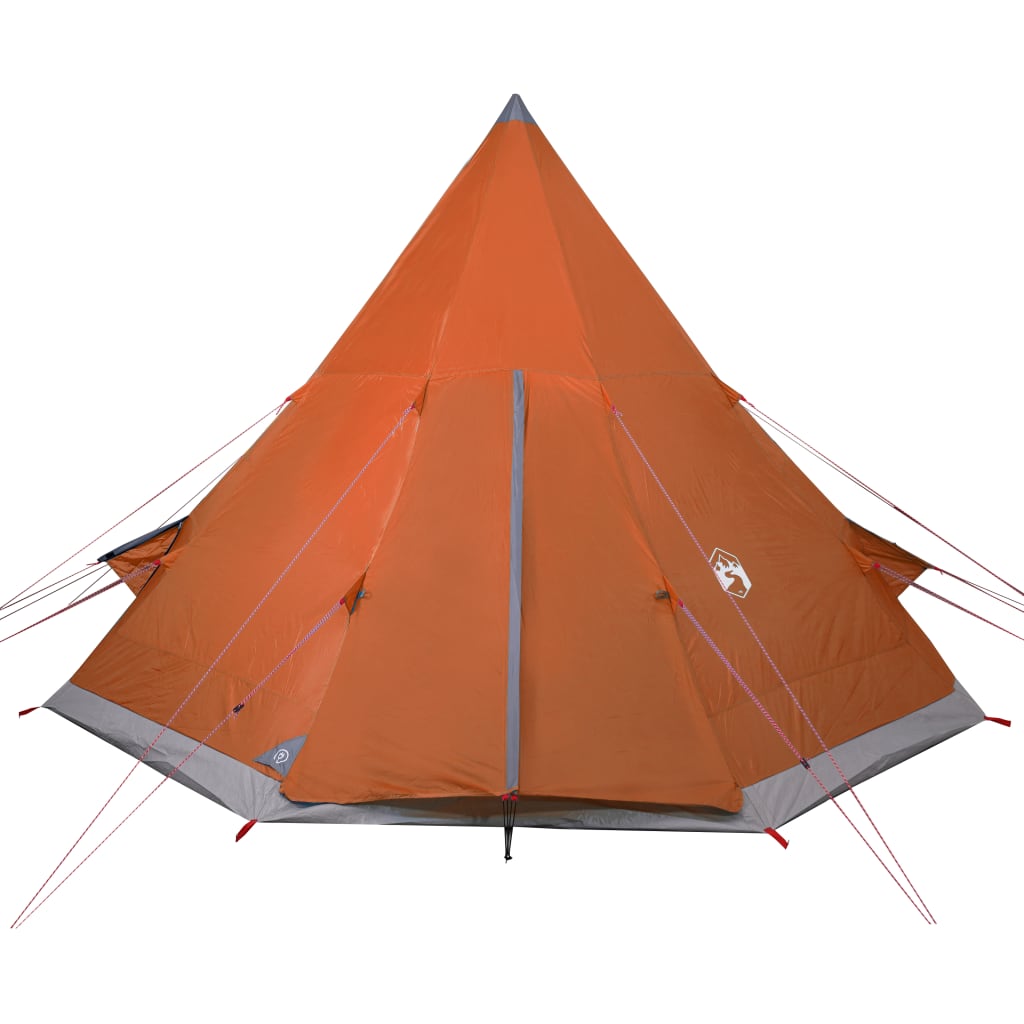 Tipi Camping Tent 4 Persons Orange Waterproof