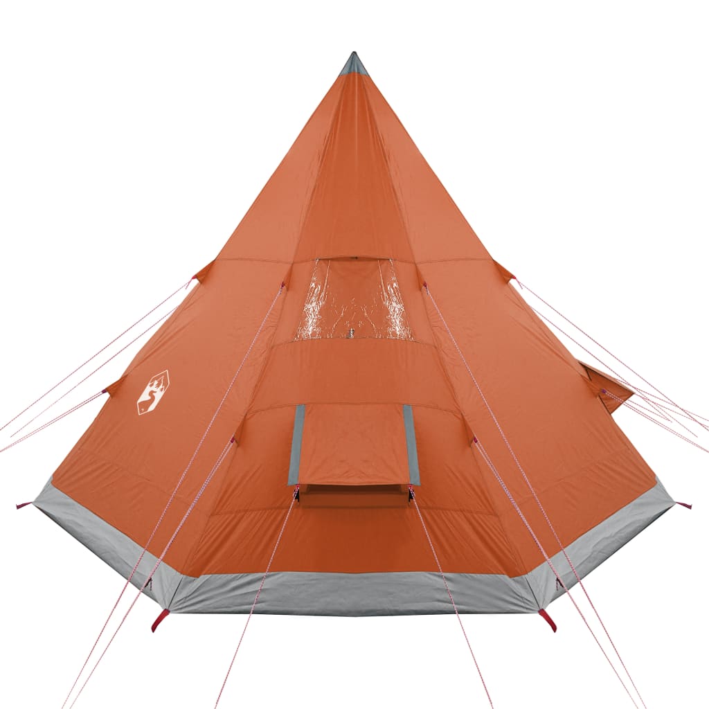 Tipi Camping Tent 4 Persons Orange Waterproof