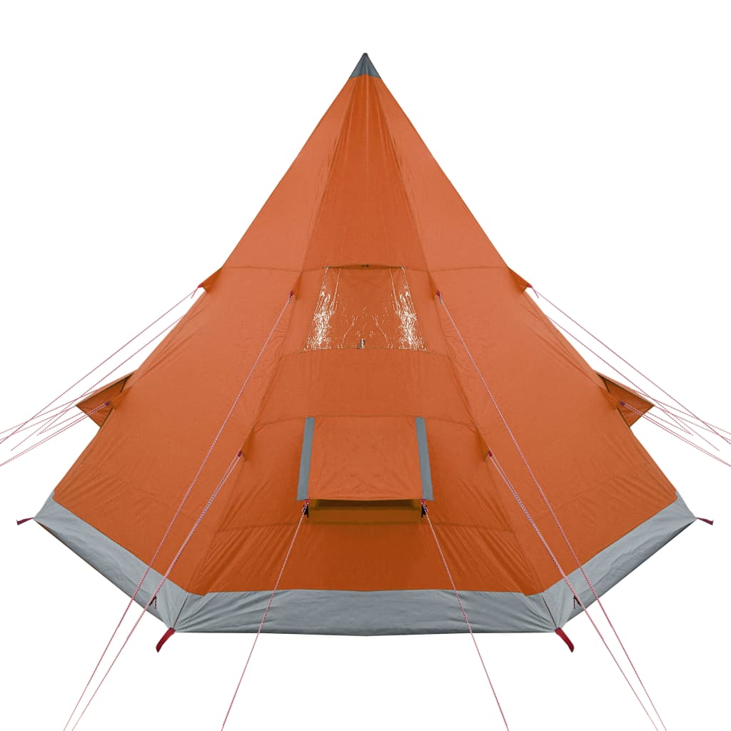 Tipi Camping Tent 4 Persons Orange Waterproof