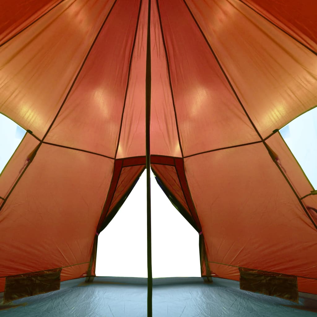 Tipi Camping Tent 4 Persons Orange Waterproof