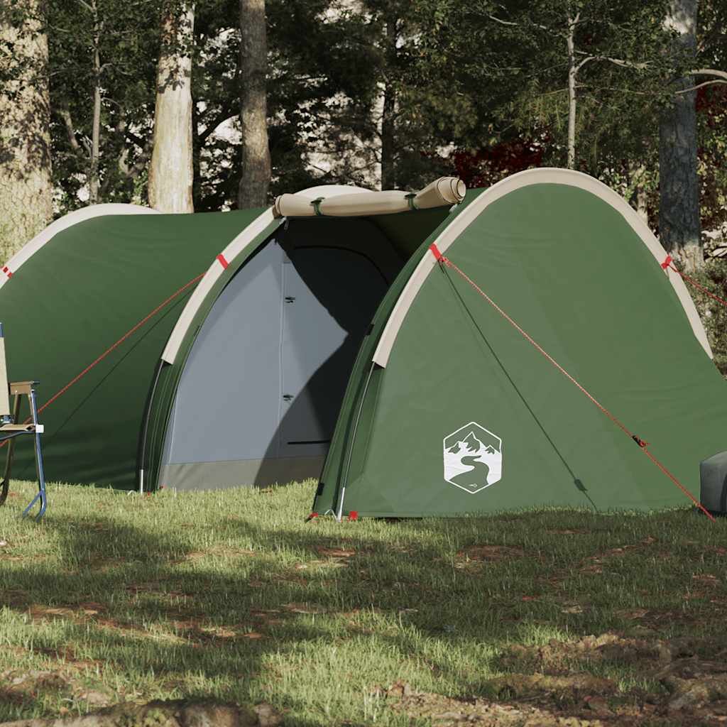 Tente tunnel 4 personnes verte imperméable