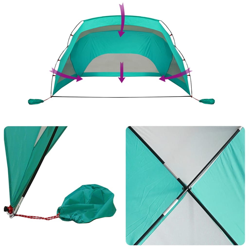 Beach tent sea green 274x178x170/148 cm 185T polyester