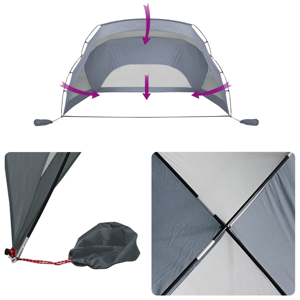 Beach tent gray 274x178x170/148 cm 185T polyester