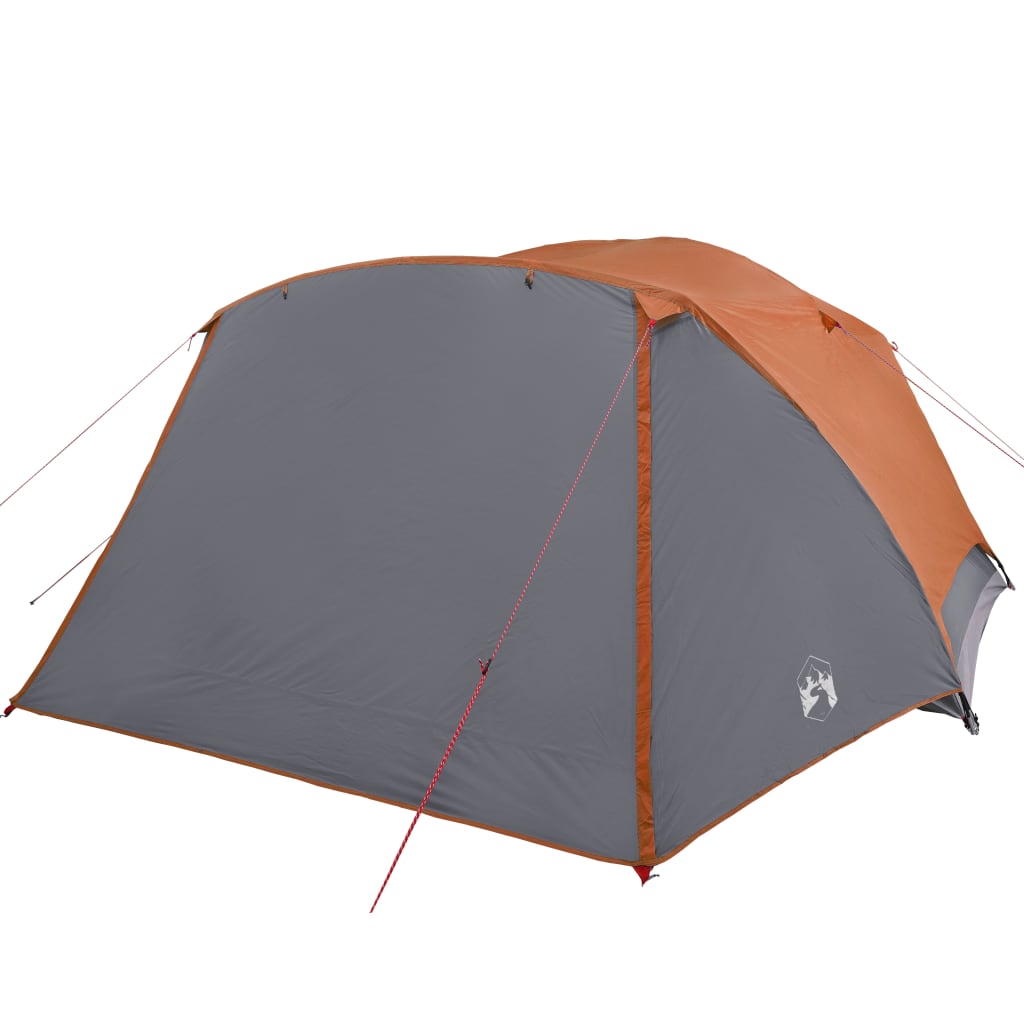 Camping Tent with Awning 4 Persons Orange Waterproof