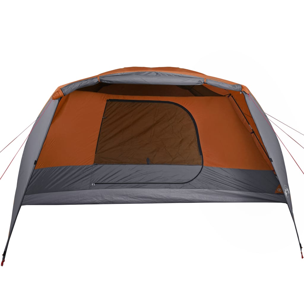 Camping Tent with Awning 4 Persons Orange Waterproof