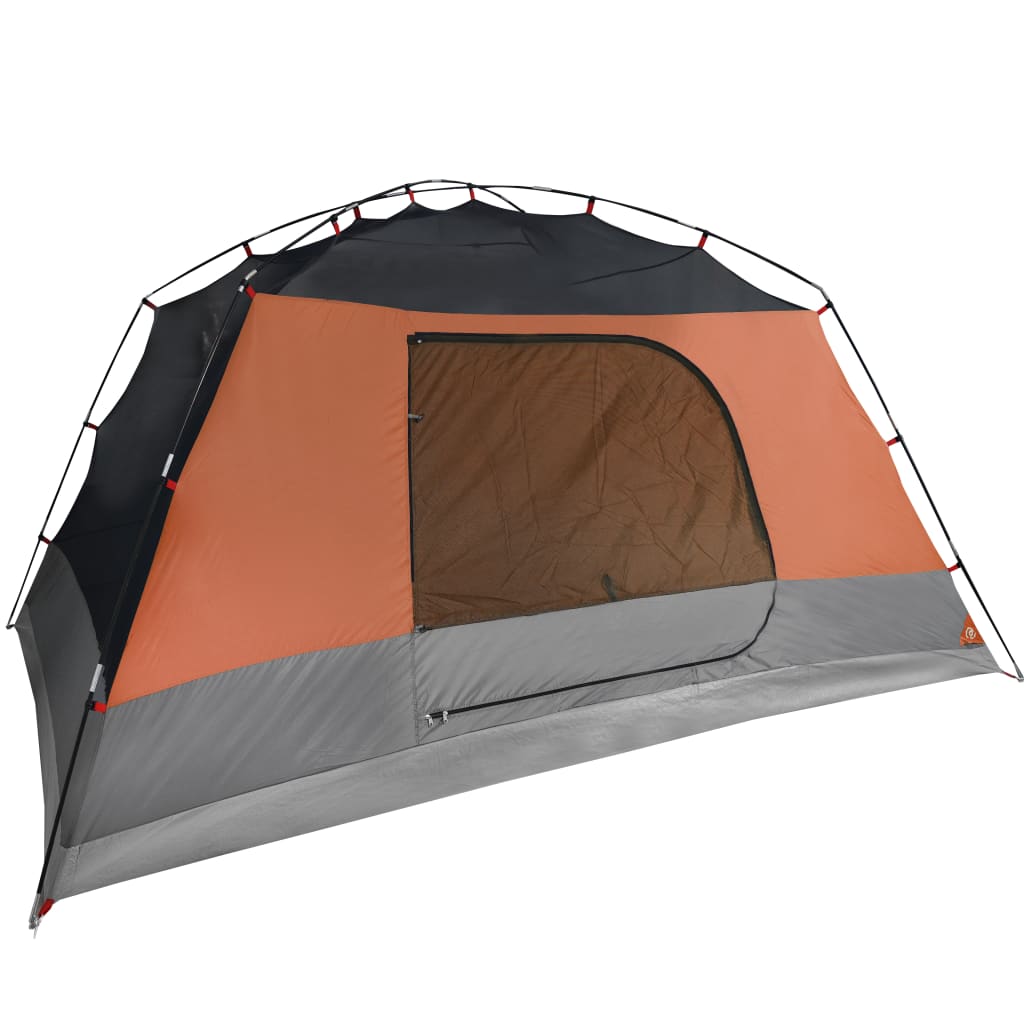 Camping Tent with Awning 4 Persons Orange Waterproof