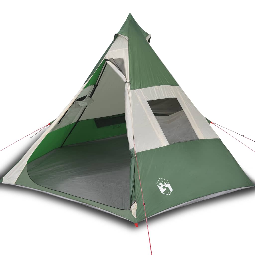 Tipi Camping Tent 7 Persons Green Waterproof