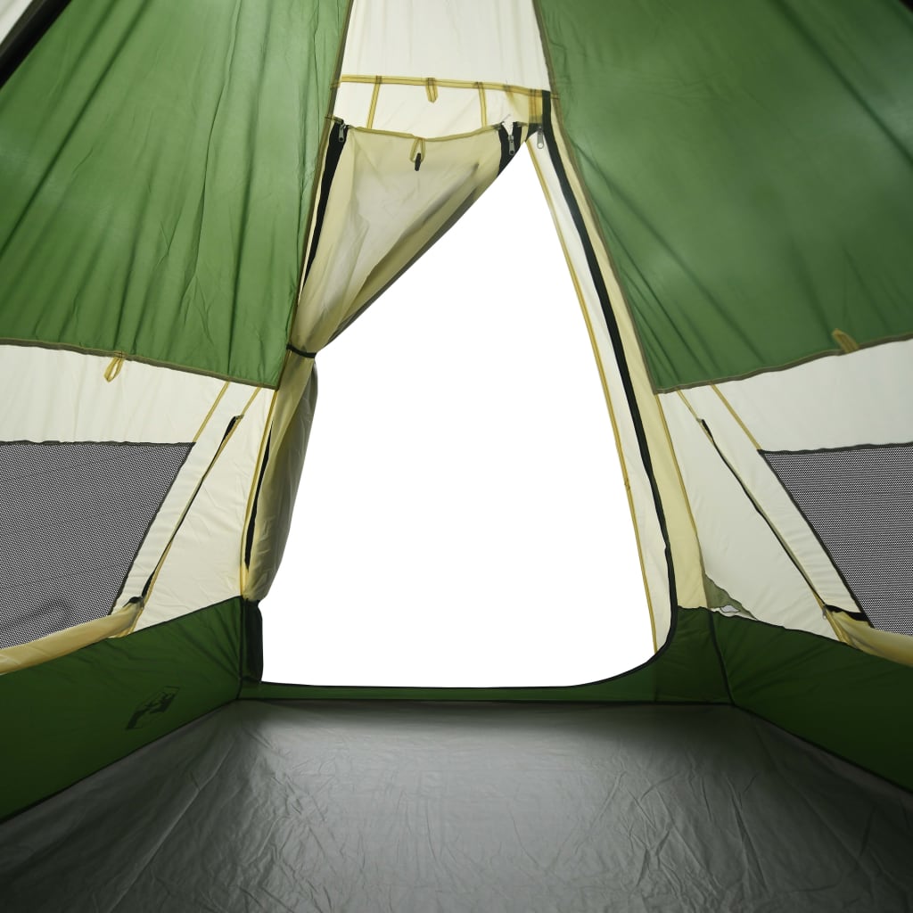 Tipi Camping Tent 7 Persons Green Waterproof