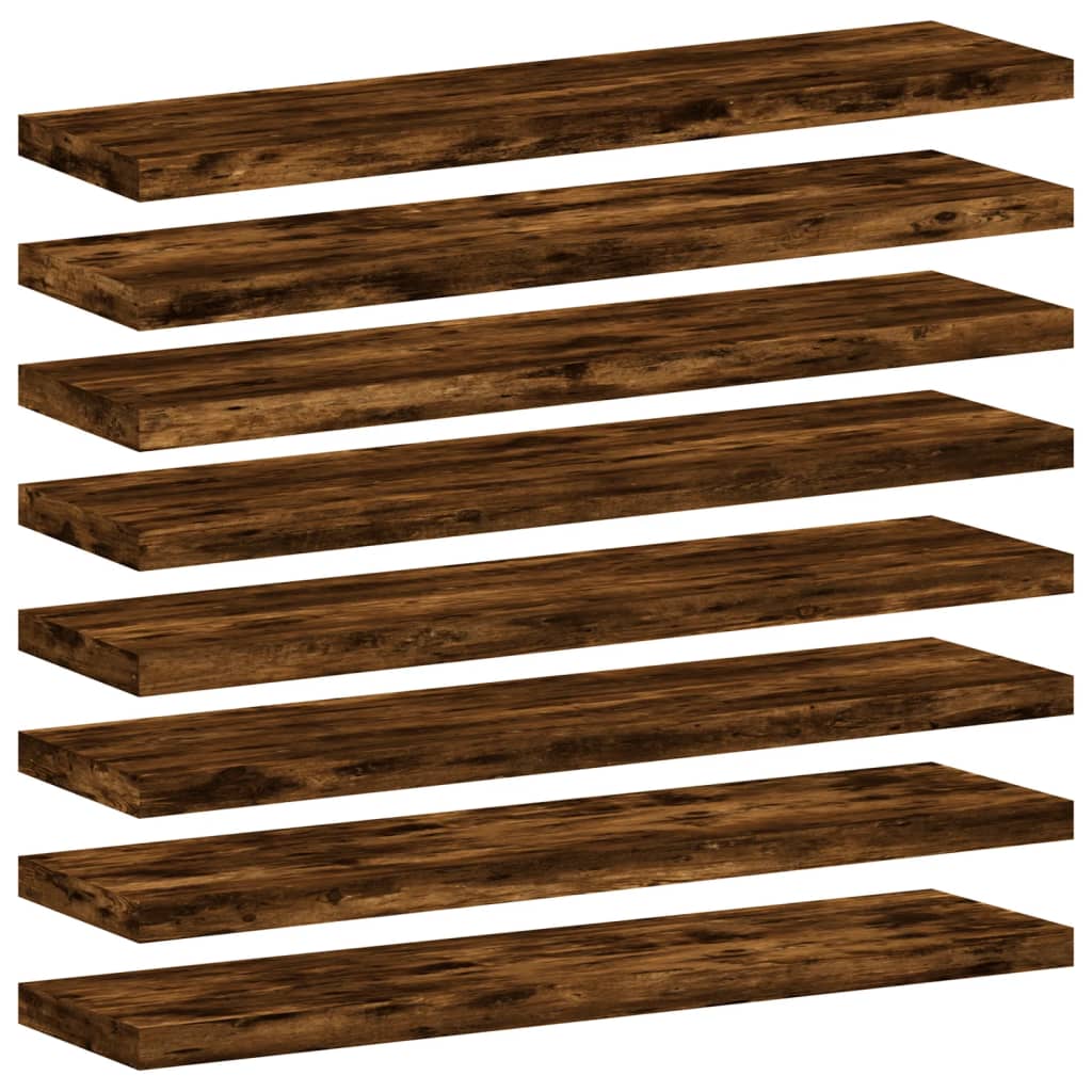 Wandregale 8 Stk. Räuchereiche 40x10x1,5 cm Holzwerkstoff