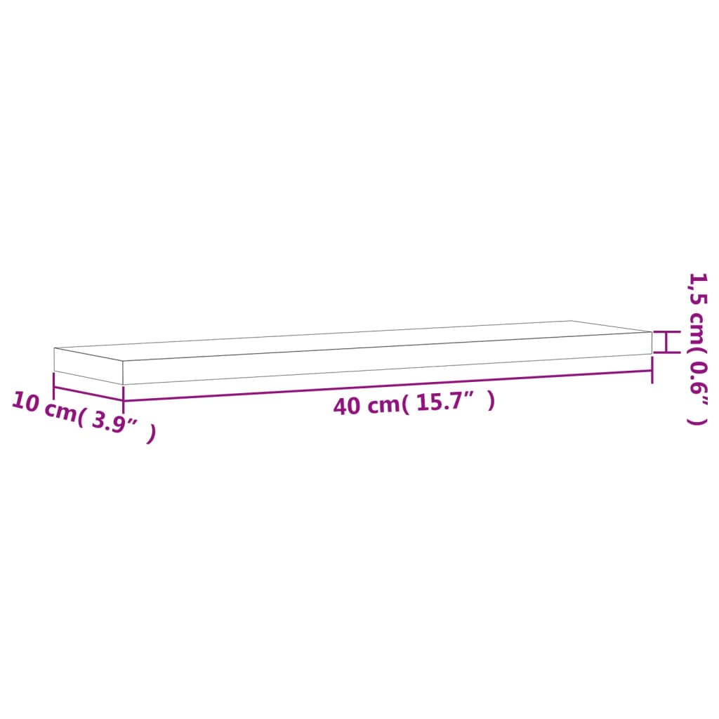 Wandregale 8 Stk. Grau Sonoma 40x10x1,5 cm Holzwerkstoff