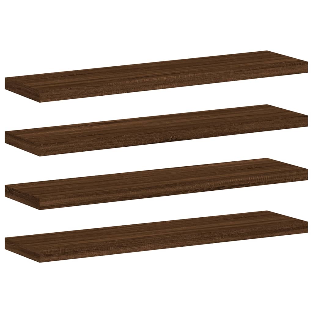 Wandregale 4 Stk. Braun Eichen-Optik 40x10x1,5 cm Holzwerkstoff