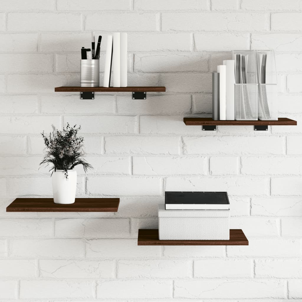 Wandregale 4 Stk. Braun Eichen-Optik 40x30x1,5 cm Holzwerkstoff