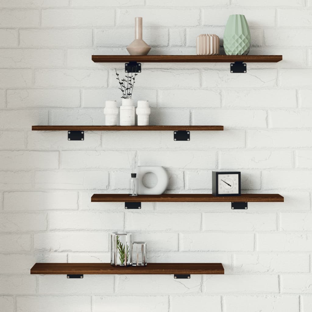 Wandregale 4 Stk. Braun Eichen-Optik 60x10x1,5 cm Holzwerkstoff