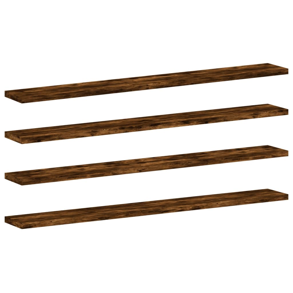 Wandregale 4 Stk. Räuchereiche 80x10x1,5 cm Holzwerkstoff