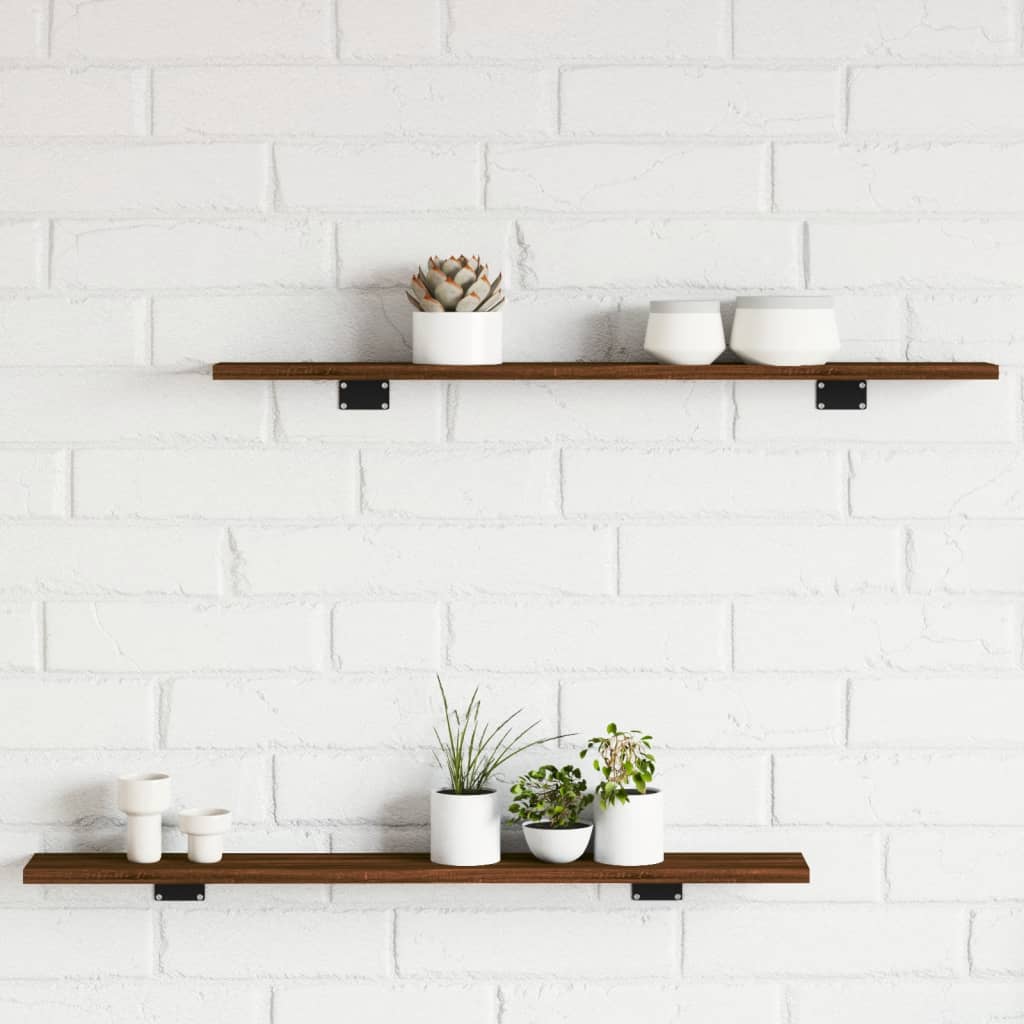 Wandregale 4 Stk. Braun Eichen-Optik 80x10x1,5 cm Holzwerkstoff