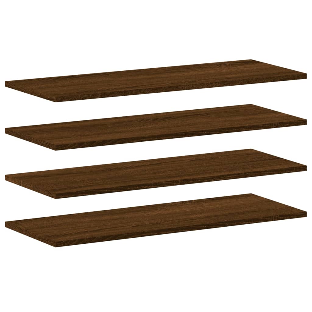 Wandregale 4 Stk. Braun Eichen-Optik 80x30x1,5 cm Holzwerkstoff